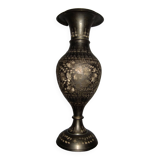 Hand-decorated bronze vase