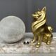 Night lamp with a Spitz figurine in Art Deco style on a marble base.