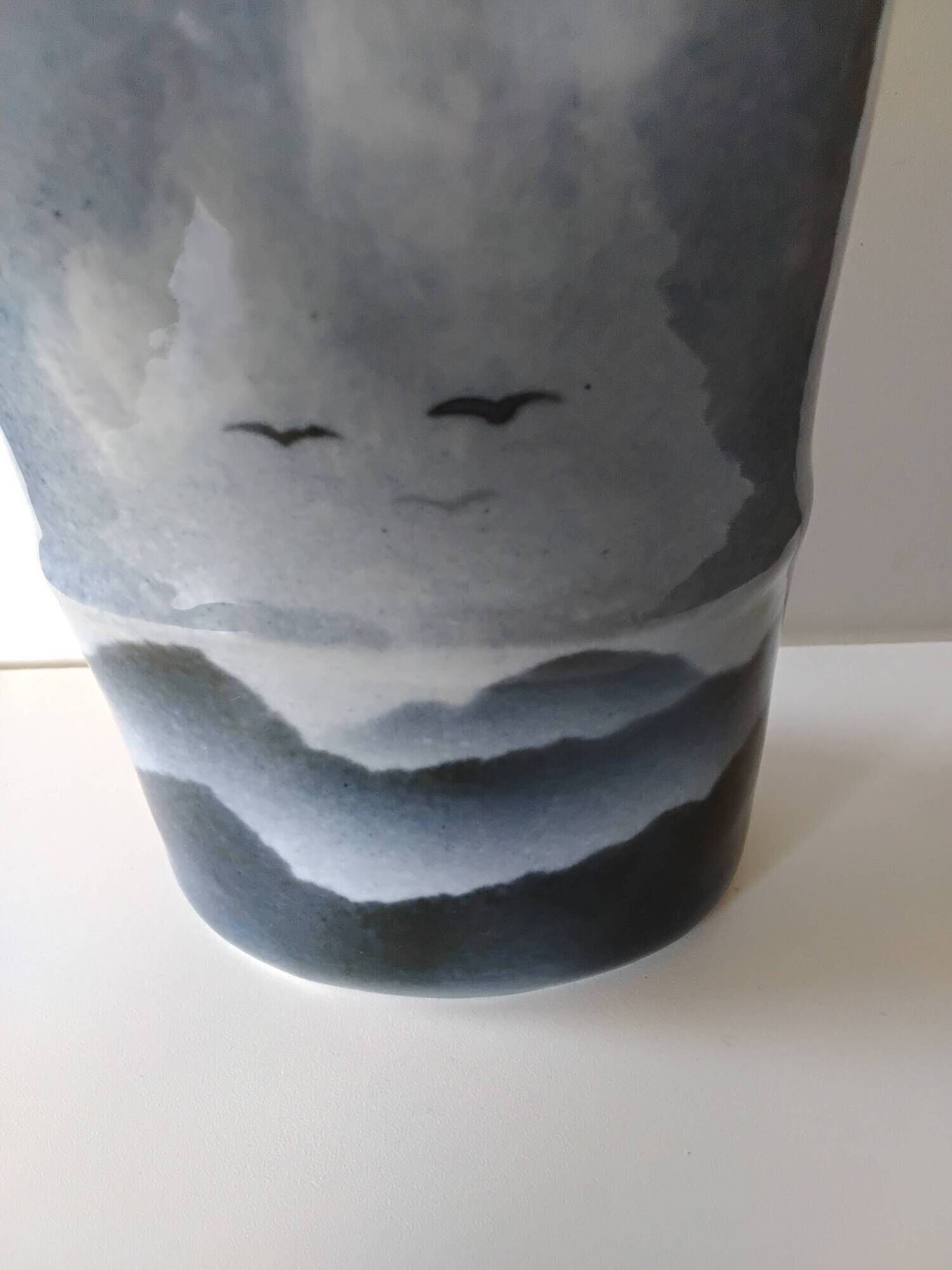 Vase Virebent in porcelain by Claire Debril, 1970s.