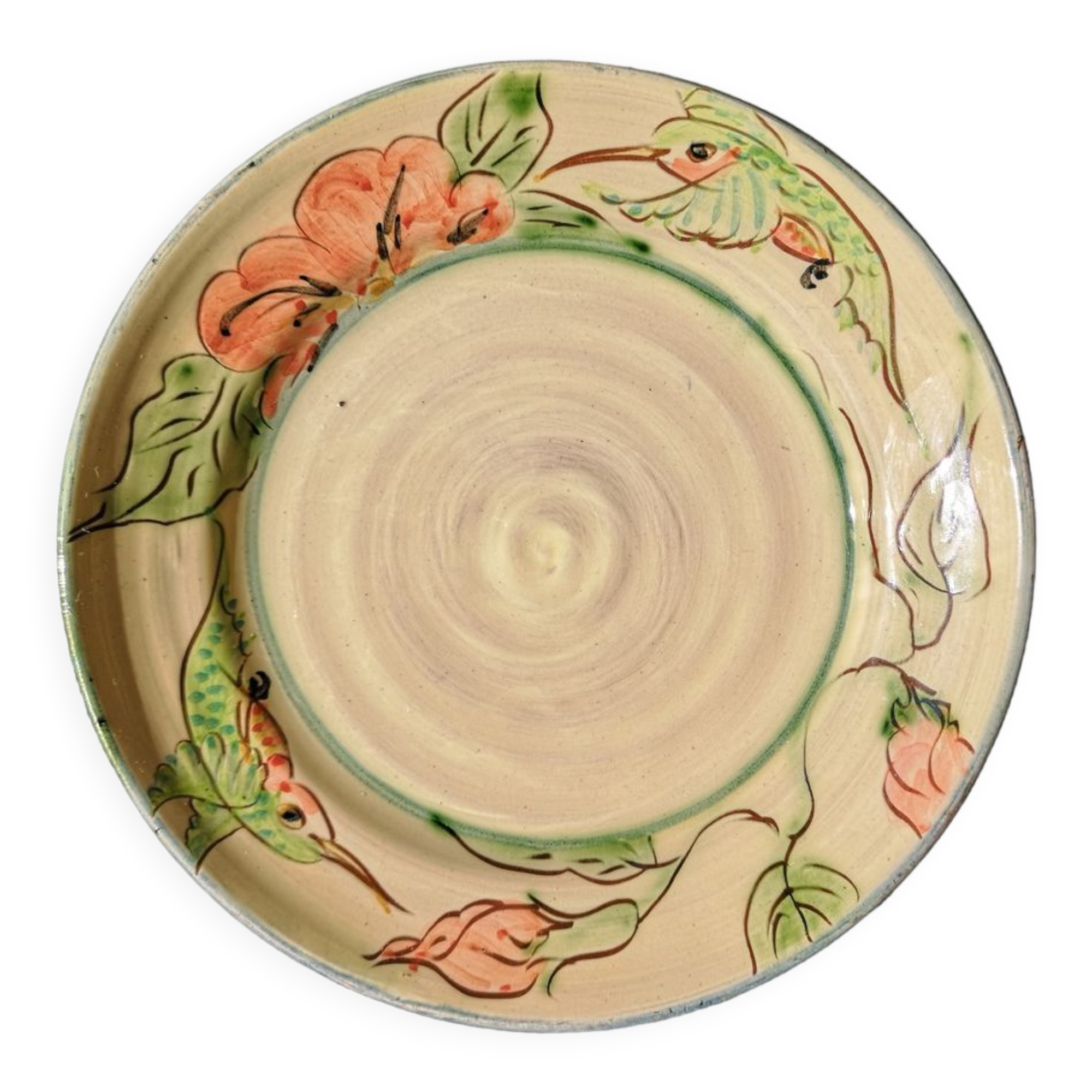 Glazed terracotta plate by Paul Jackson - English ceramist - 1980s/1990s