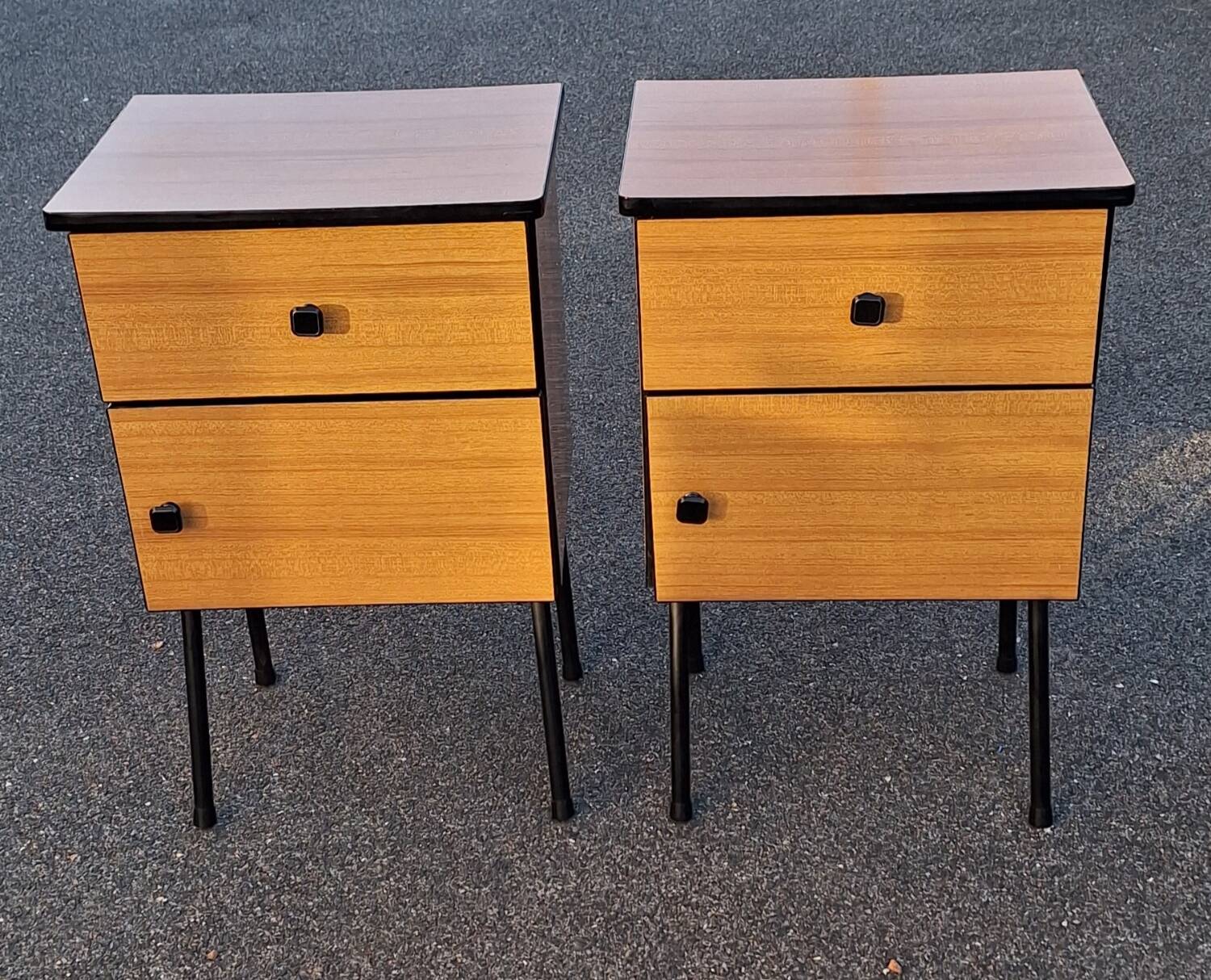Pair of vintage bedside tables