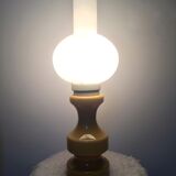 Vintage yellow ceramic and opaline pawn lamp