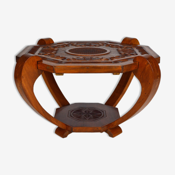 Colonial Art Deco carved coffee table circa 1930