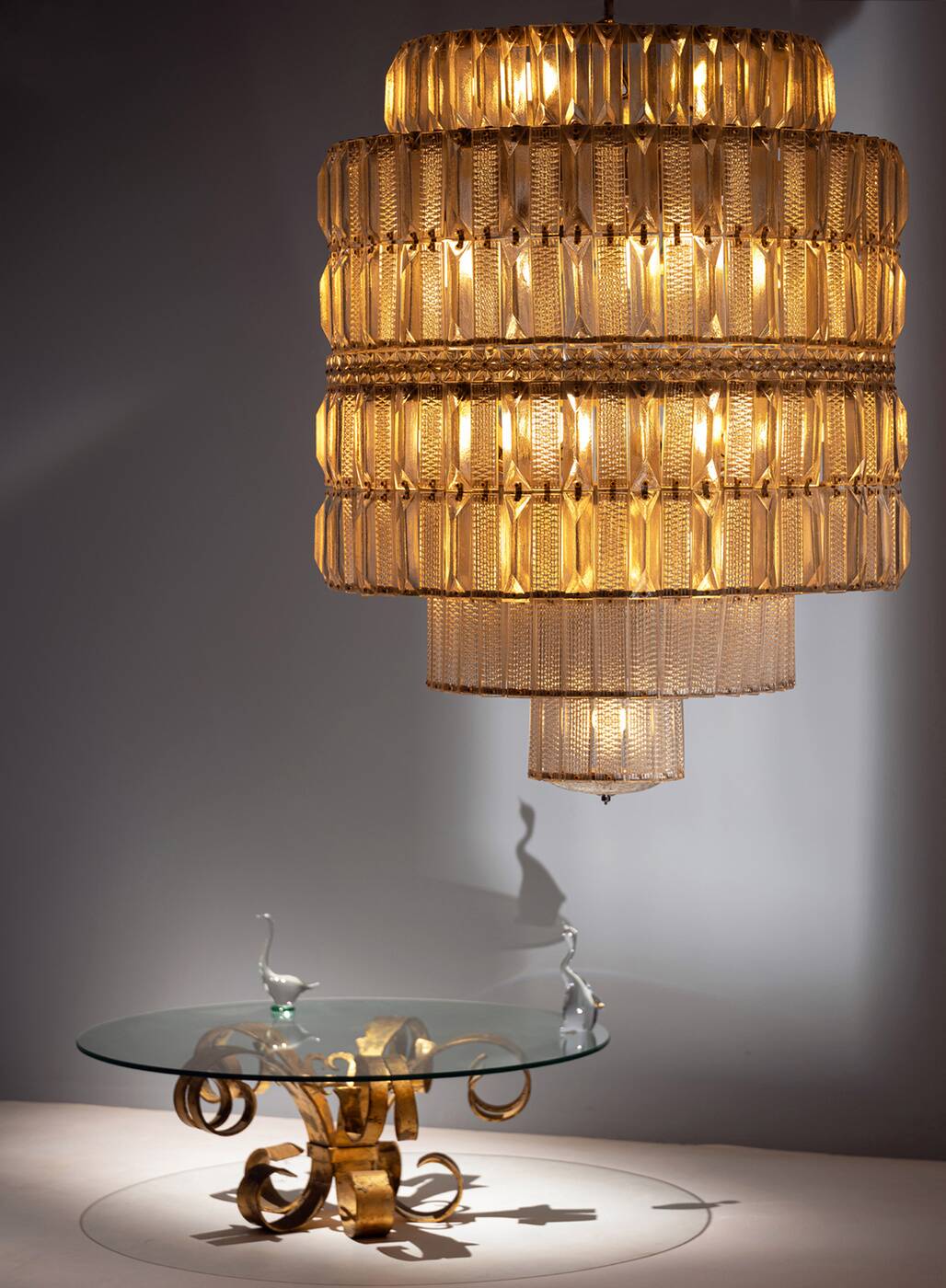 Tiered Crystal Chandelier, 1960s, Czechoslovakia
