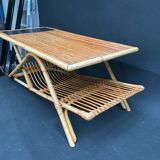 Rattan and ceramic coffee table