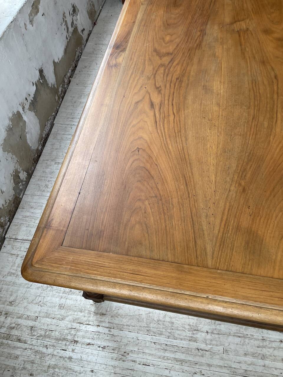 Solid walnut farmhouse castle table 1900 XXL