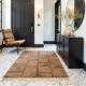 Tapis shag marocain moderne à motif quadrillage 250CMX150CM
