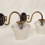 Swan neck and antique glass wall lights
