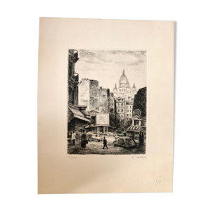 Le Sacré-Coeur, gravure ancienne