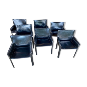 7 fauteuils de Couro Brasil en