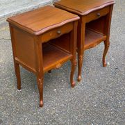 2 Louis XV bedside tables in cherry wood from 1950.