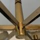 Italian brass chandelier with 6 grey smoked glass globes