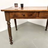 Pine desk with turned legs, 1900s
