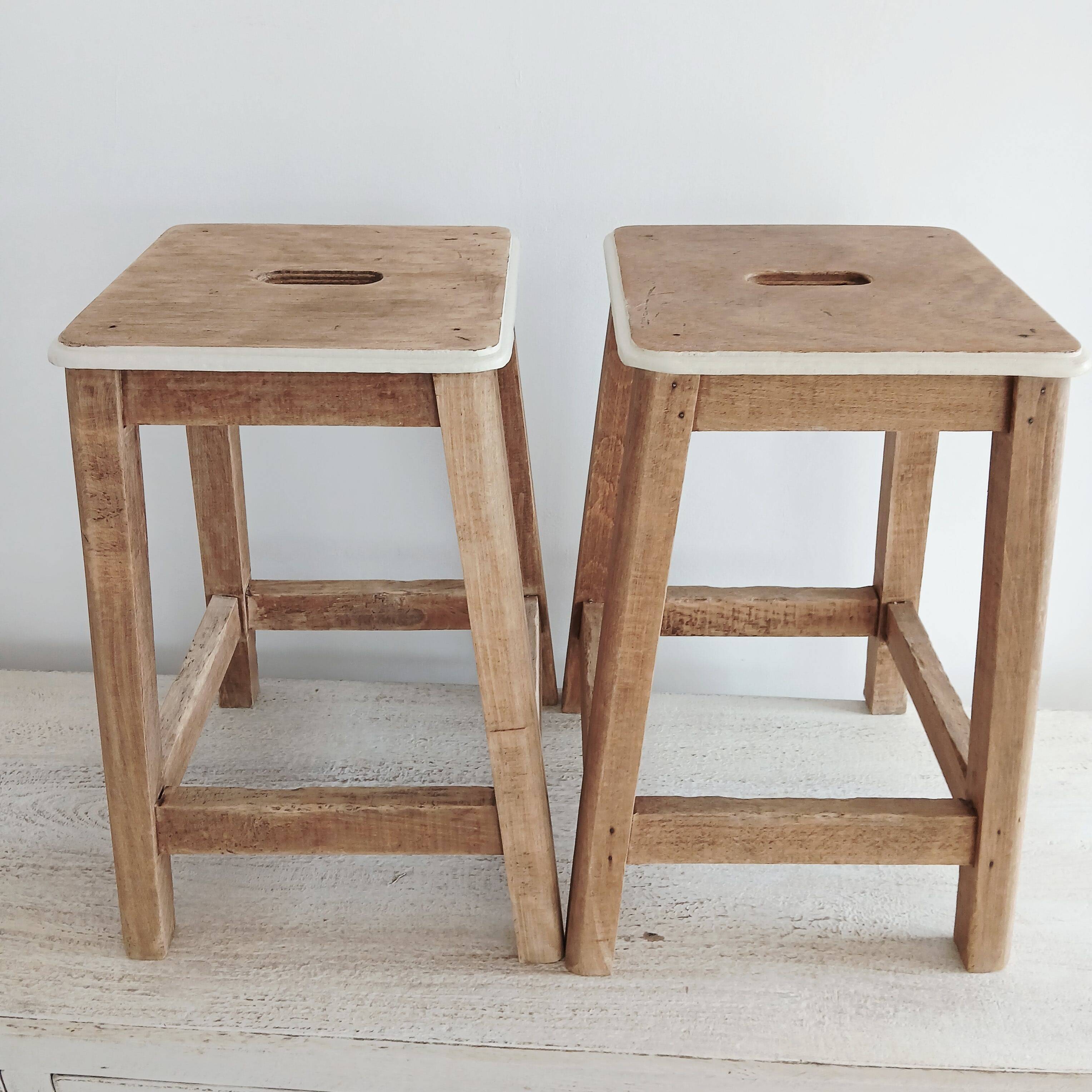 Tabourets d’atelier a poignee vintage