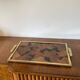 Hollywood regency brass and leaves resin tray, Montagnani Firenze Italy 1970s