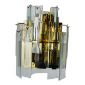 Applique venini, verre biseauté en cascade, italie, 1970