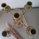 Antique 4-branch candlestick or candelabra in engraved spelter
