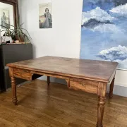 Large antique desk made of solid wood
