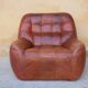 Brown vintage leather armchair