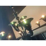 Translucent Green-Bottle Glass Chandelier, Contemporary Murano Style