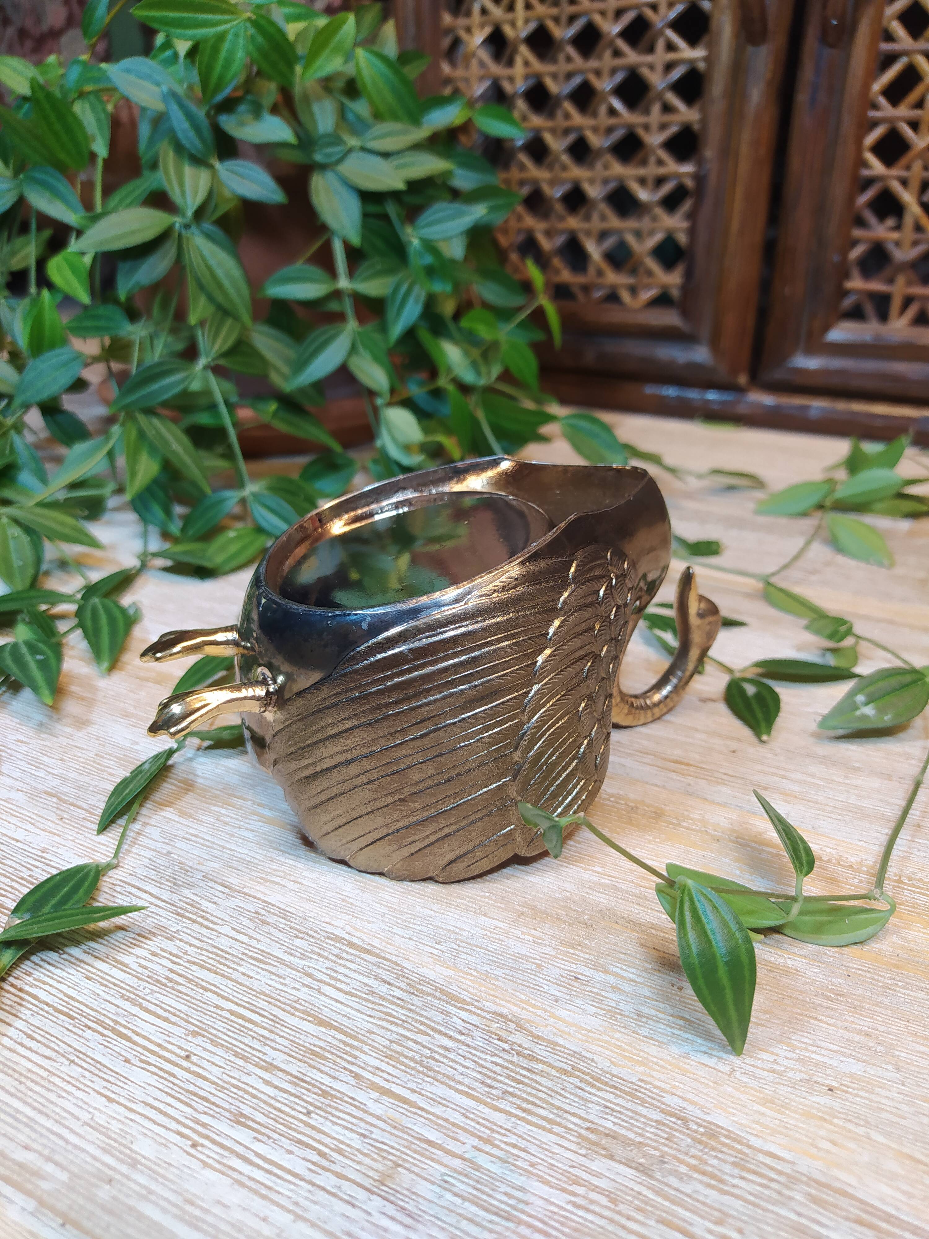 Vintage decorative metal swan