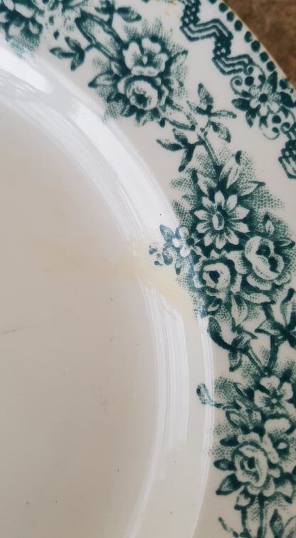 Set of 2 plates in Terre de Fer Saint Amand model Argenton