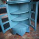 Storage in corner cabinet