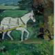 Peinture moderne suédoise 1973 huile sur panneau Ove Olson (1903-1975)
