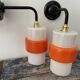 Lot de deux appliques vintage 70 électrifiées à neuf