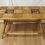 Audoux Minnet attribution rattan coffee table
