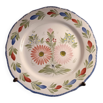 Assiette ancienne en faïence HB Quimper
