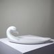 Vintage white faience foie gras platter in the shape of a goose, 1970s.