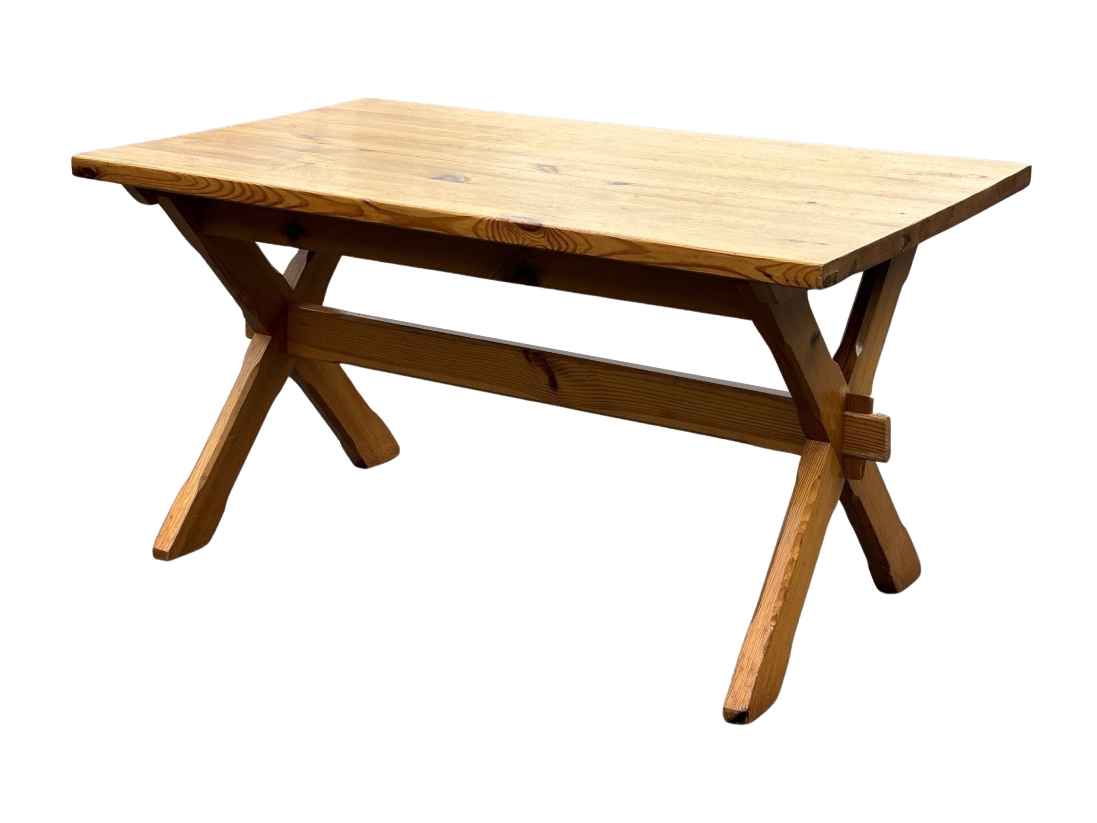 Vintage dining table pinewood 1960 minimalist dining table