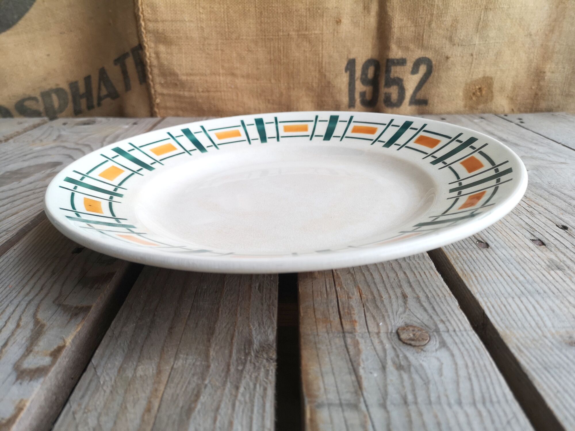 Badonviller ceramics round plate quiberon collection