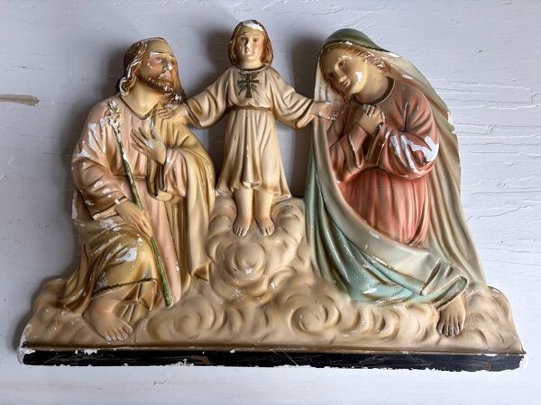 Sculpture la sainte famille
