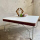 Vintage Bauhaus style coffee table – white mineral concrete & chrome – ann