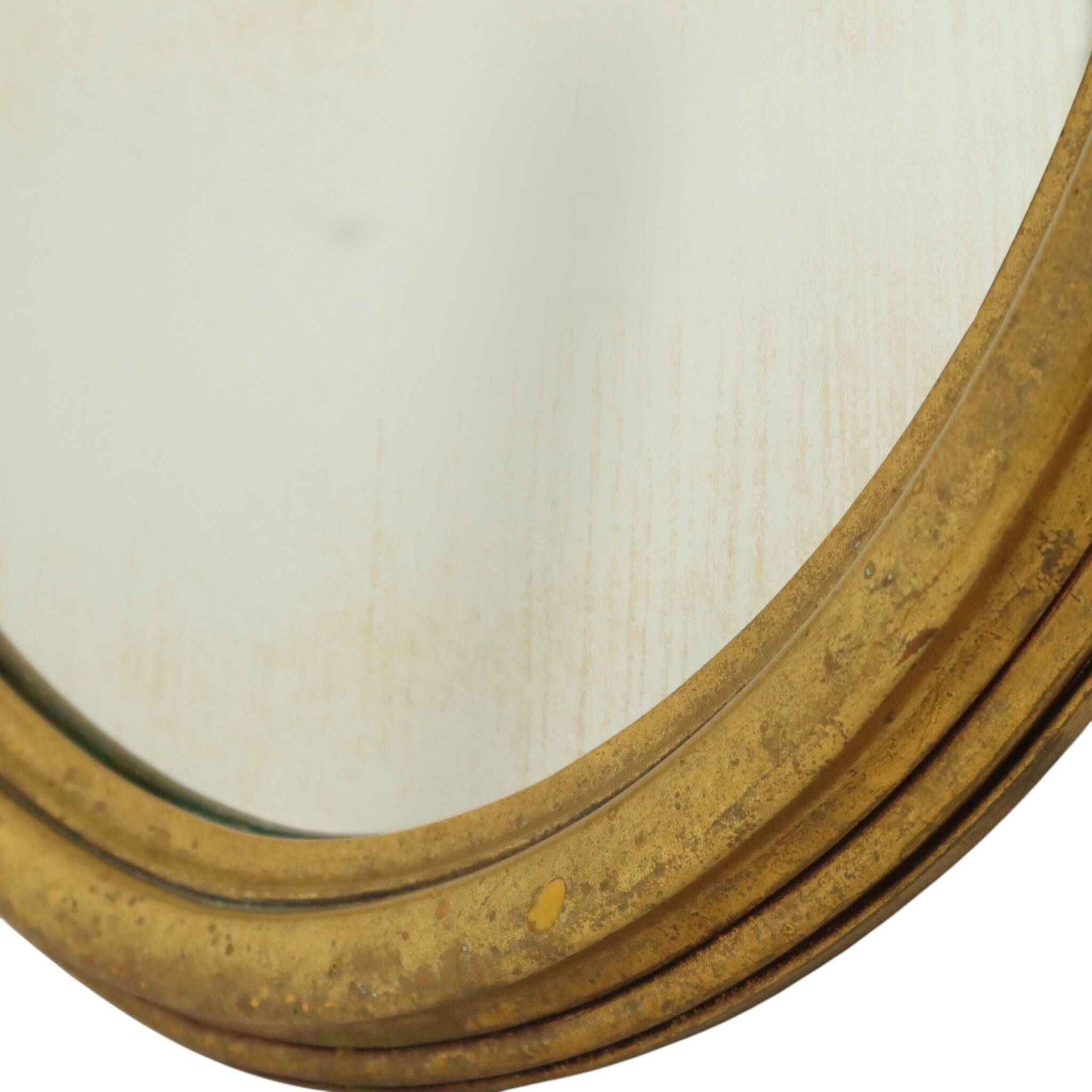 Pair of Oval Gold-Leaf Mirrors, France, 20th Century