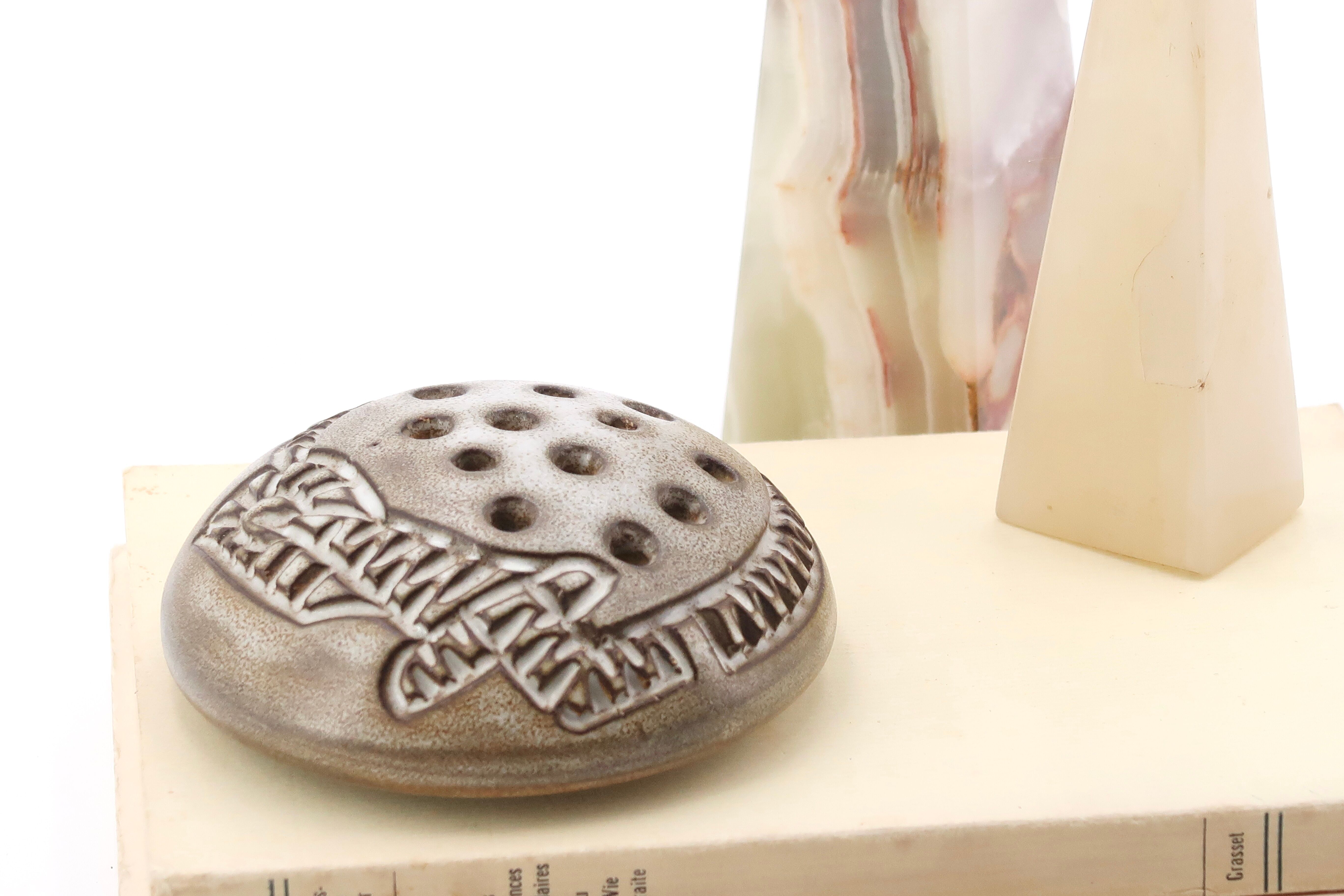 Huguette Bessone ceramic flower pick, Vallauris