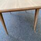 Table à manger design scandinave extensible décapée en teck brut 1960