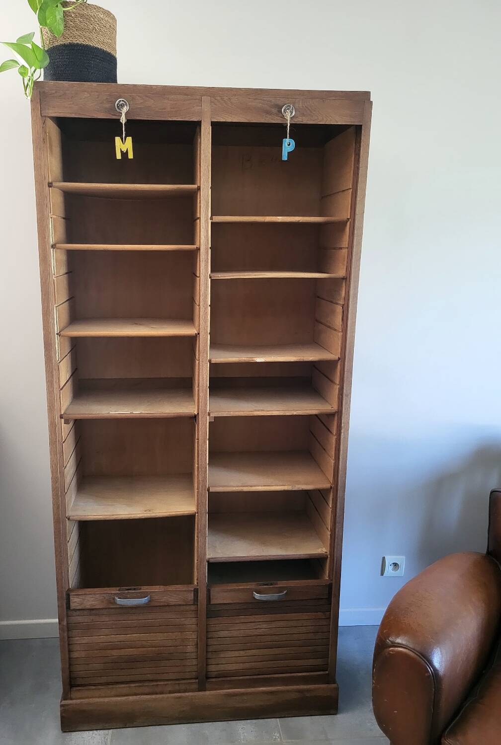 Double Oak Filing Cabinet