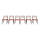 Set of 6 Niels Moller „Model 78“ rosewood dining chairs with cognac leather