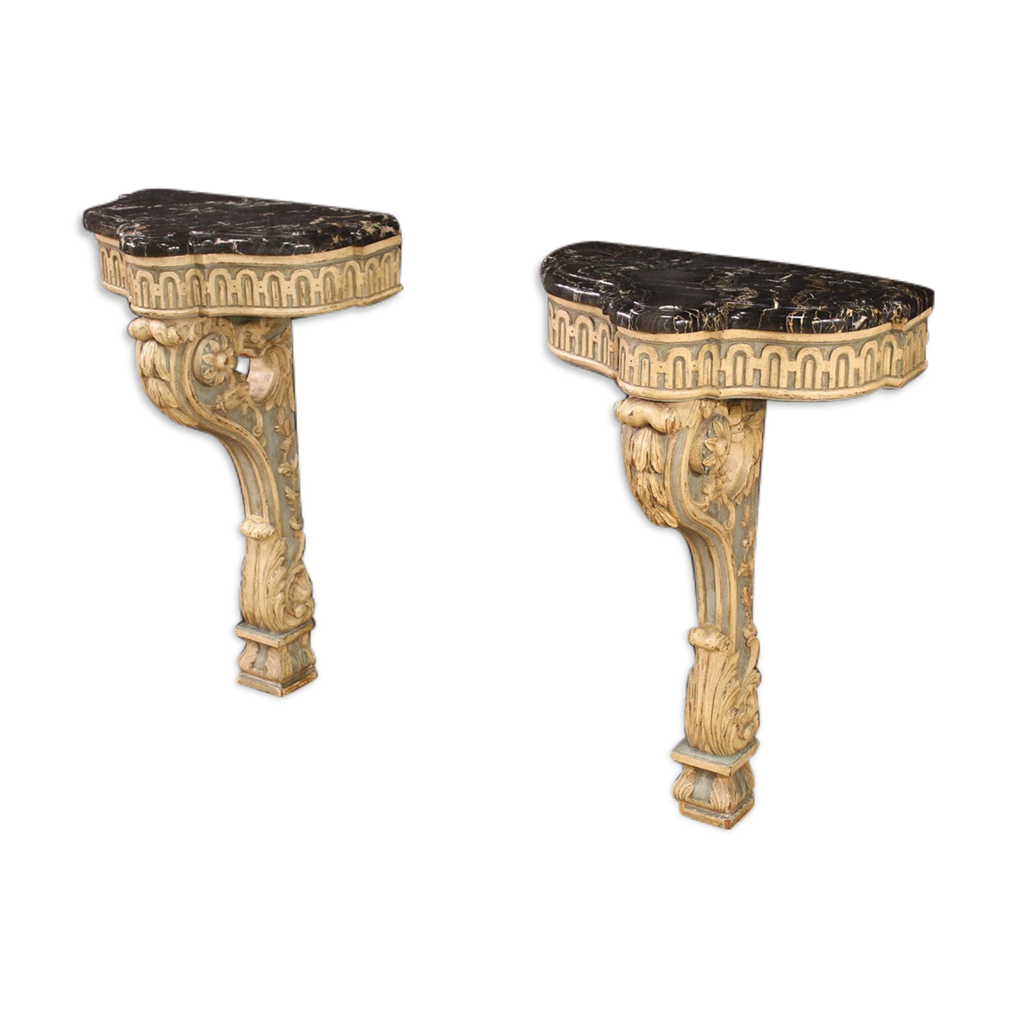 Pair of Venetian consoles from the 1950s