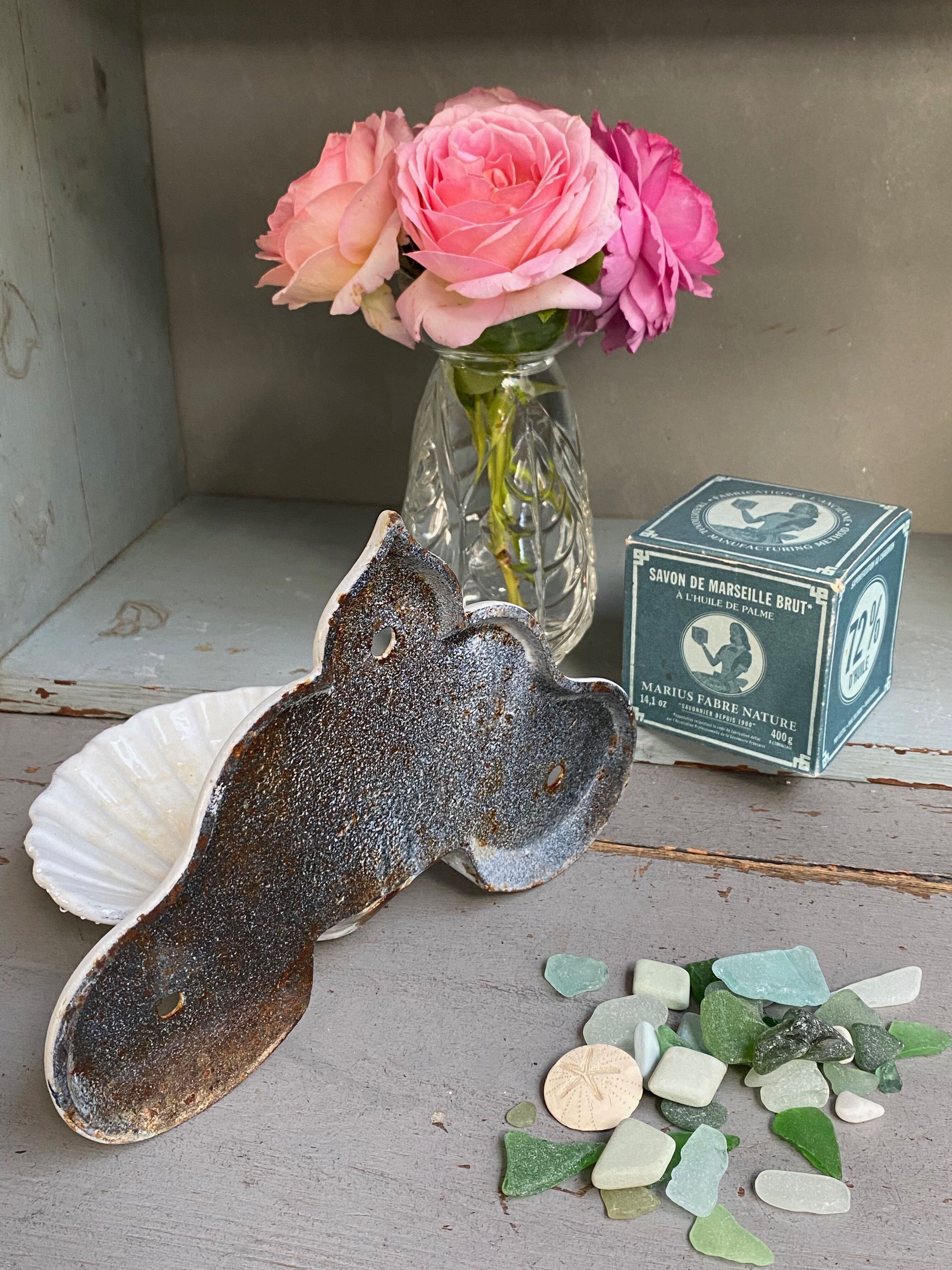 Enamelled soap holder size XL