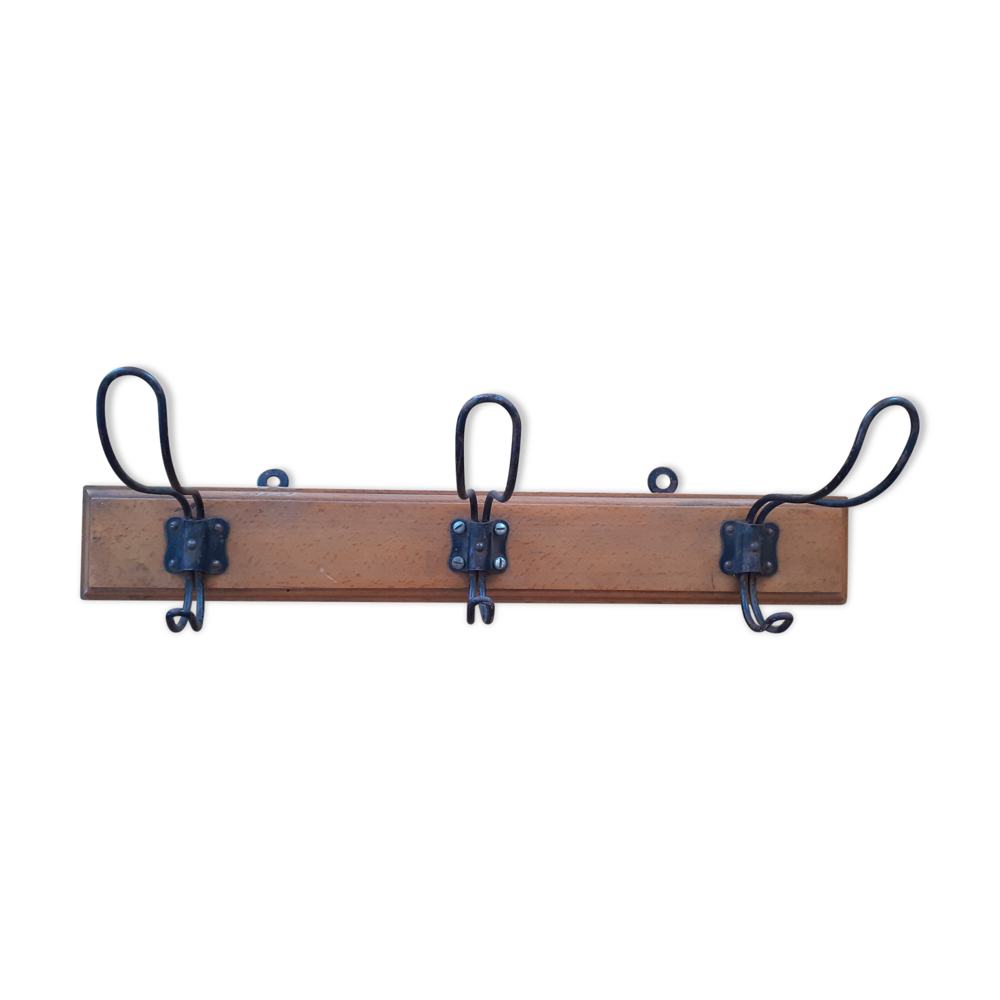 Coat rack three double hooks school style