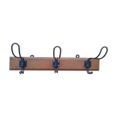 Coat rack three double hooks school style