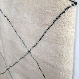 Moroccan Berber carpet Beni Ouarain ecru with black diamonds 300x217cm