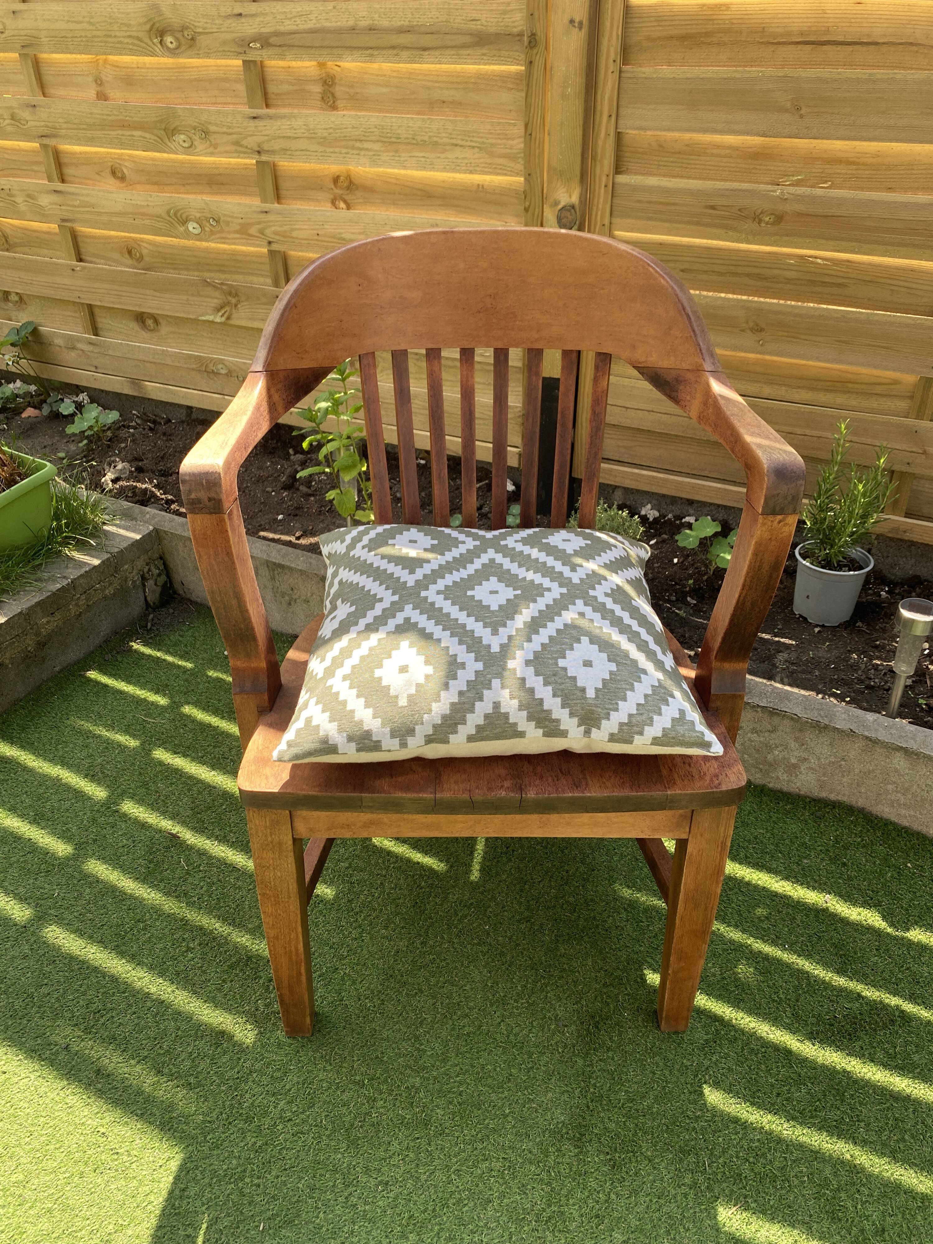 Exotic wood armchair