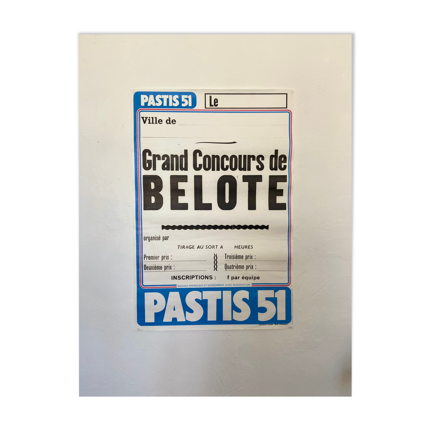Affiche “ concours de belote “