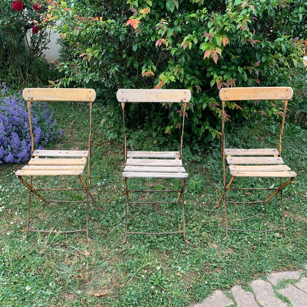 Set of 3 folding garden chairs