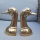 Paire serre livres canard vintage en laiton